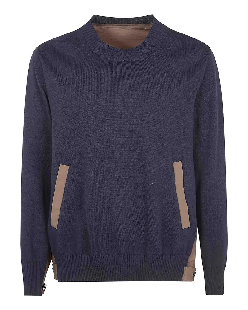 Sacai Rundhalspullover - Blau Blau