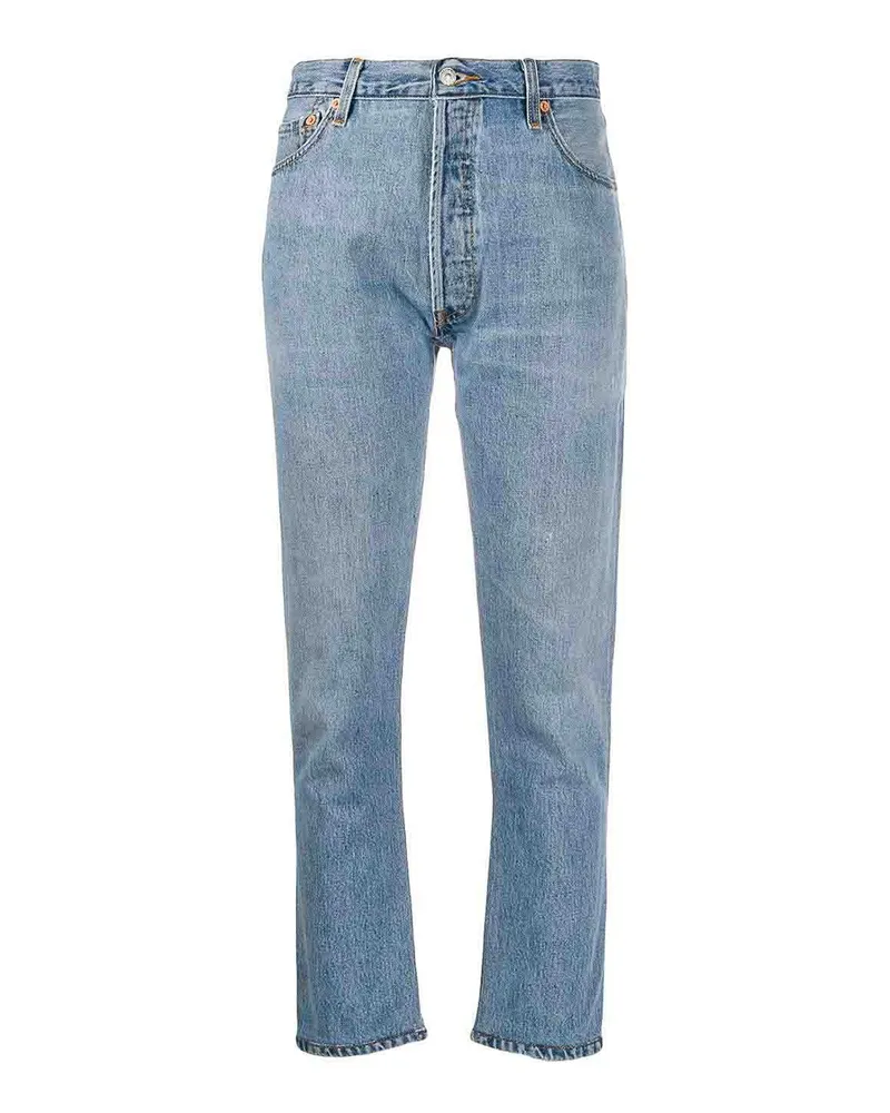 RE/DONE Straight Leg Jeans - Jeansblau Jeansblau
