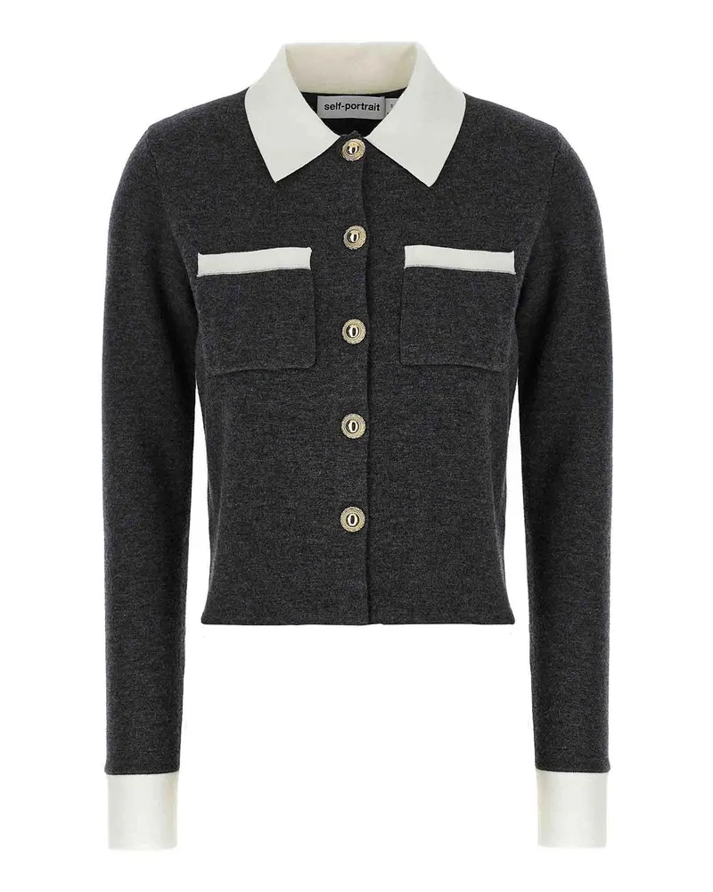 Self-Portrait Cardigan - Grau Grau