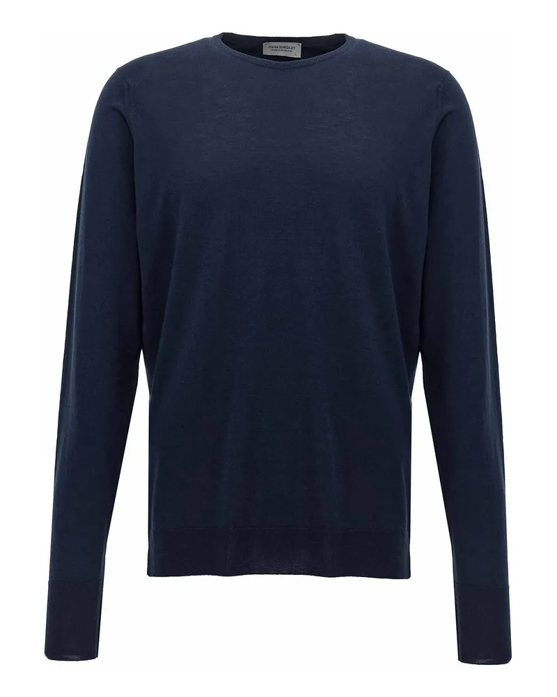 John Smedley Rundhalspullover - Blau Blau