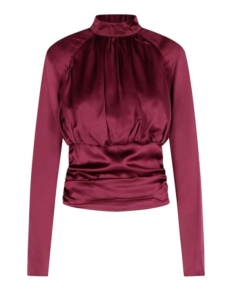 ROTATE Birger Christensen Bluse - Dunkelrot Dunkelrot