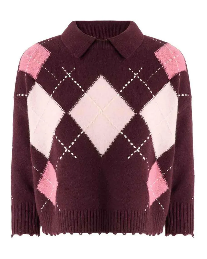 Pinko Rundhalspullover - Bordeaux Dunkelrot