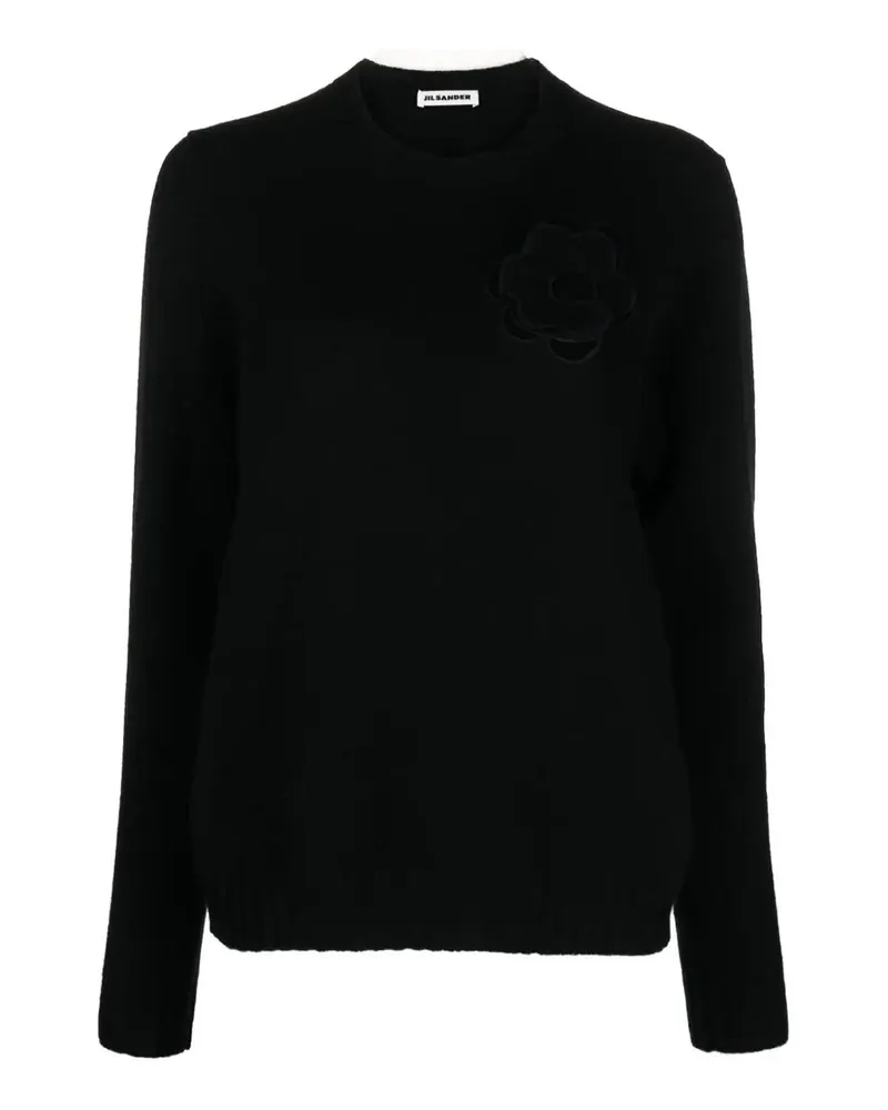 Jil Sander Rundhalspullover - Schwarz Schwarz