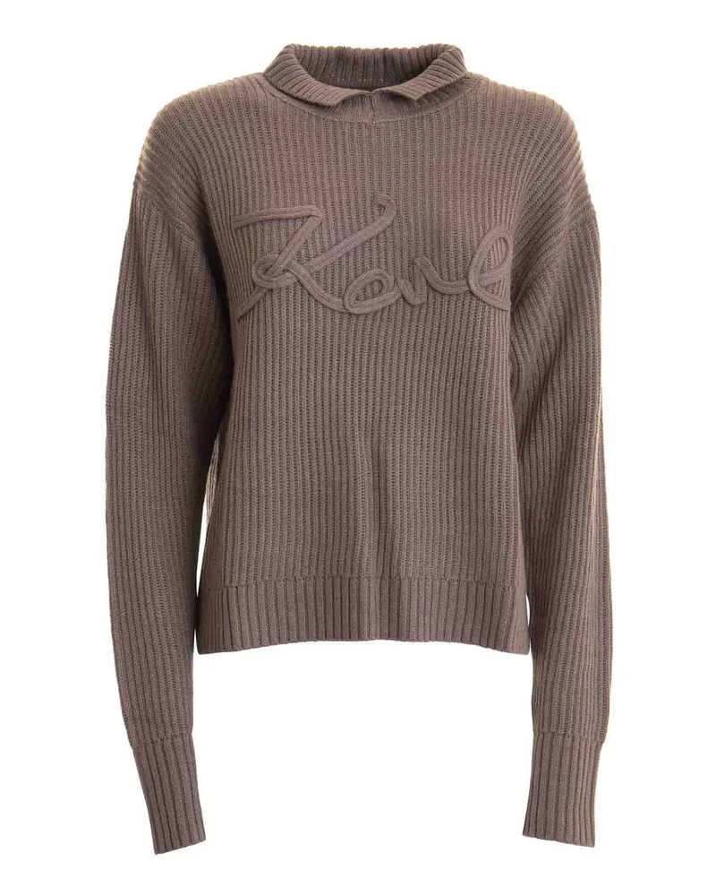 Karl Lagerfeld Rundhalspullover - Beige Beige