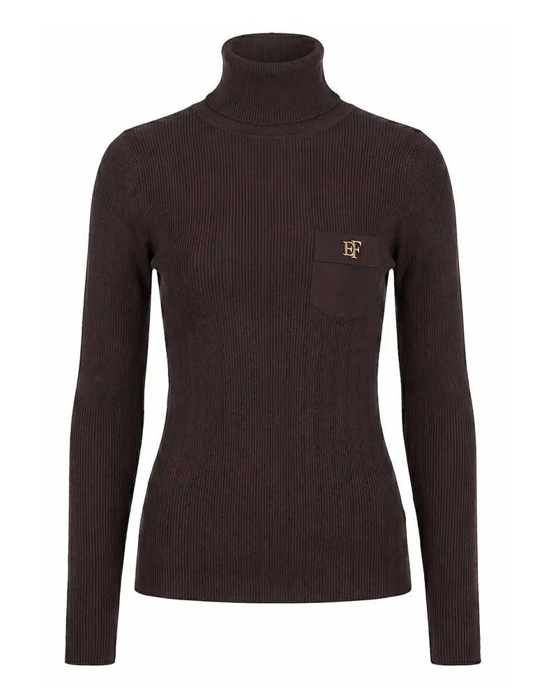 Elisabetta Franchi Rundhalspullover - Braun Braun