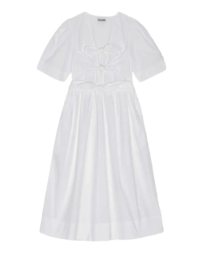Ganni Knielanges Kleid - Weiß Weiß