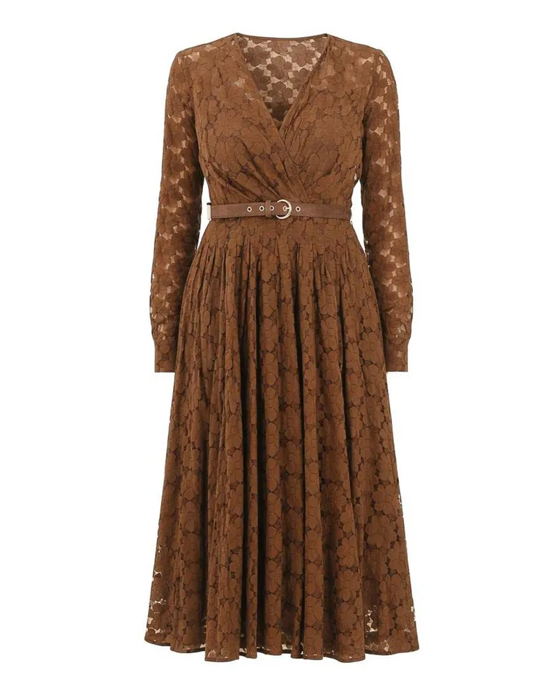 Max Mara Knielanges Kleid - Braun Braun