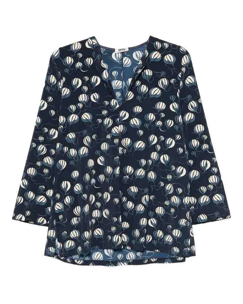 SIYU V-Pullover - Blau Blau