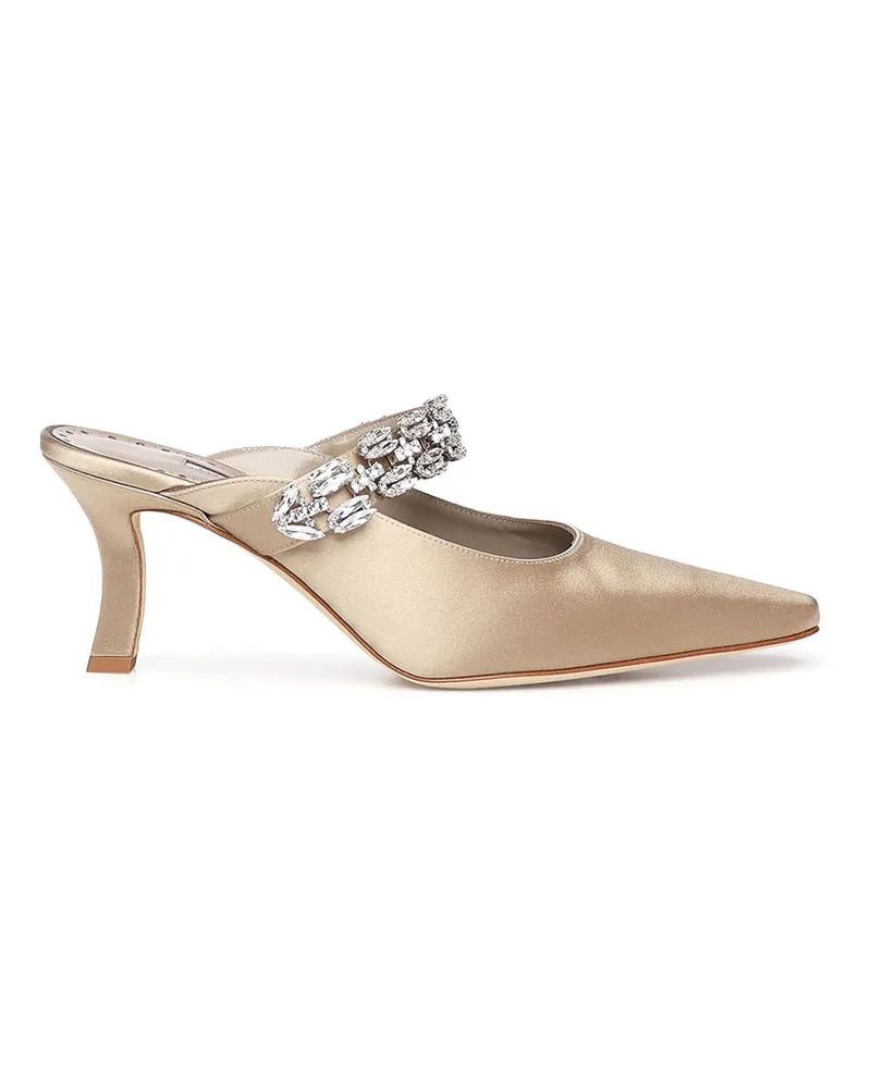 Manolo Blahnik Mules - Beige Beige