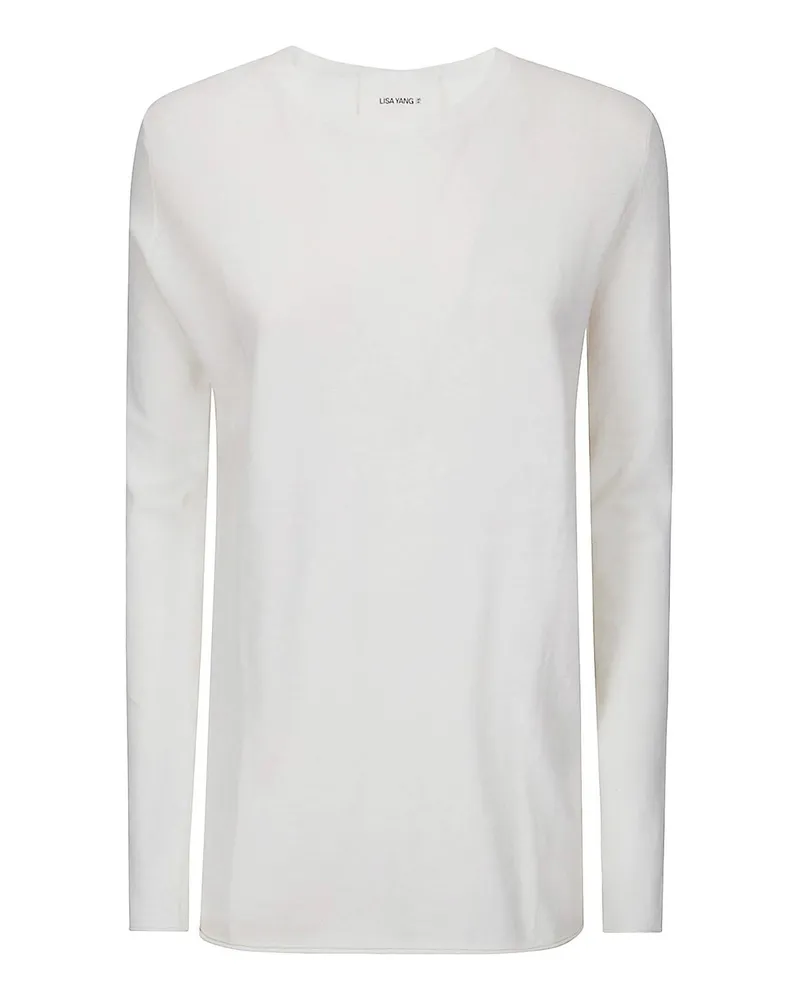 Lisa Yang Rundhalspullover - Weiß Weiß