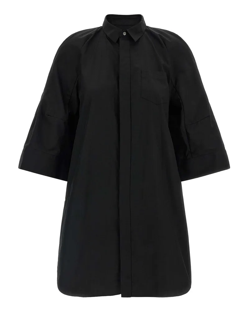 Sacai Knielanges Kleid - Schwarz Schwarz