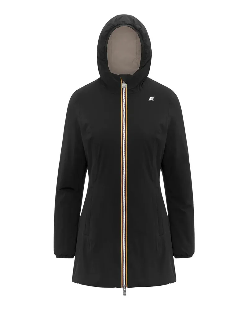 K-Way Knielanger Mantel - Schwarz Schwarz