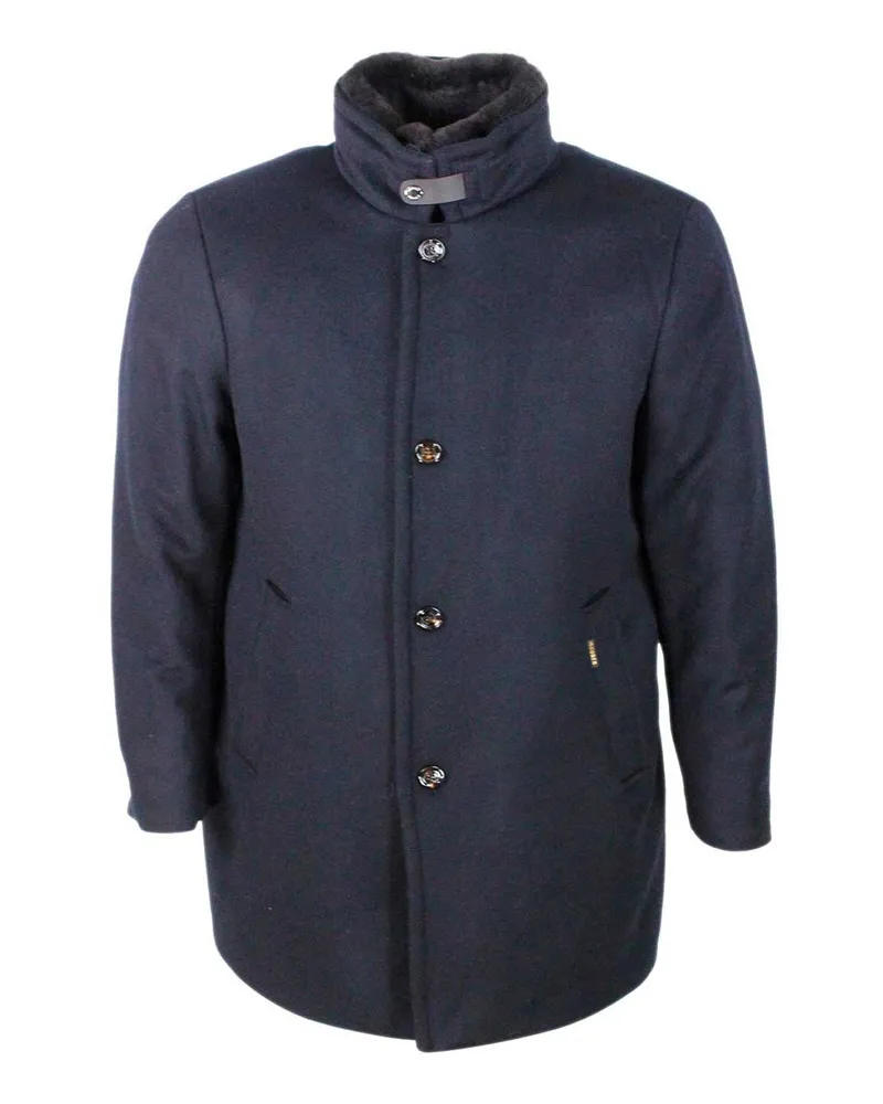 MOORER Kurzer Mantel - Blau Blau
