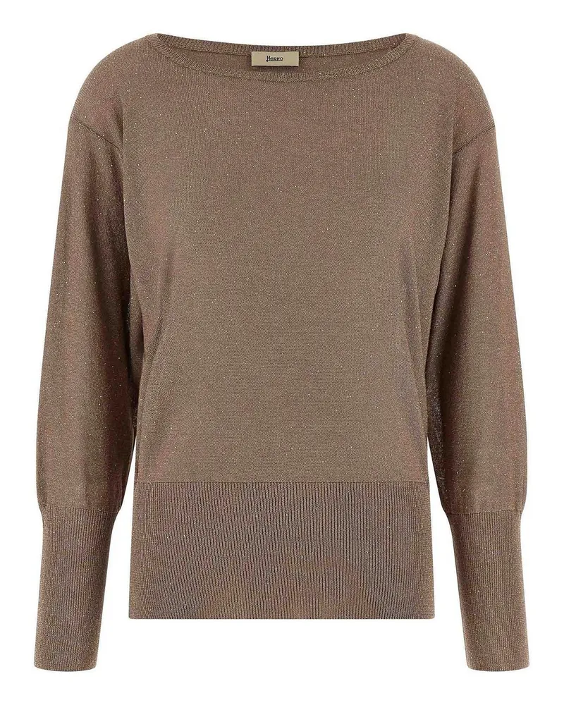 Herno Rundhalspullover - Braun Braun