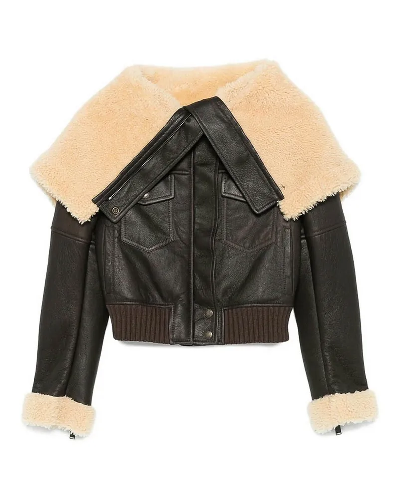 Alexander McQueen Lederjacke - Braun Braun
