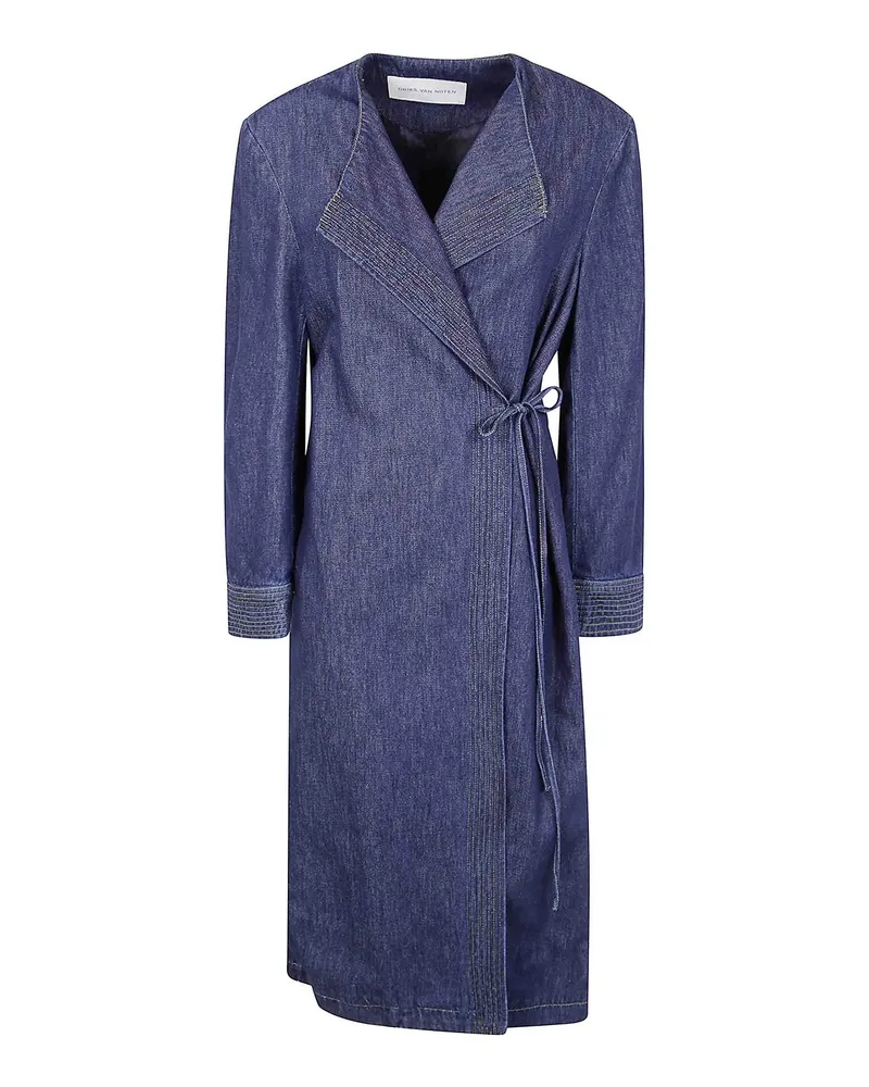 Dries van Noten Langer Mantel - Blau Blau