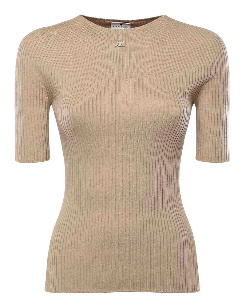 Courrèges Rundhalspullover - Beige Beige