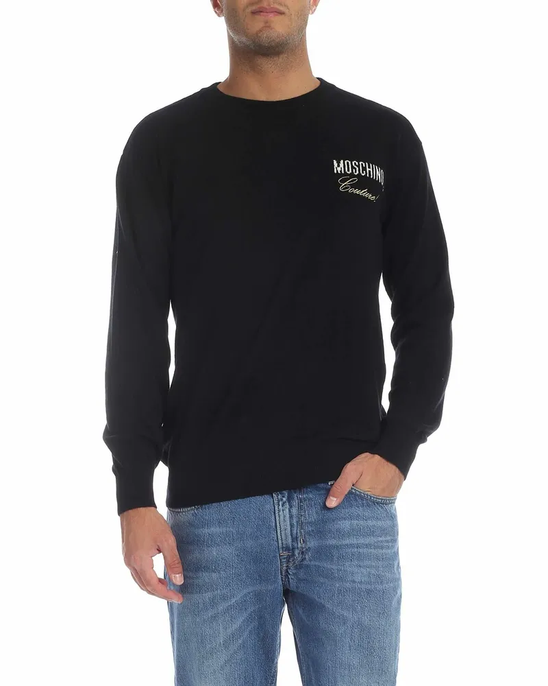 Moschino Rundhalspullover - Schwarz Schwarz