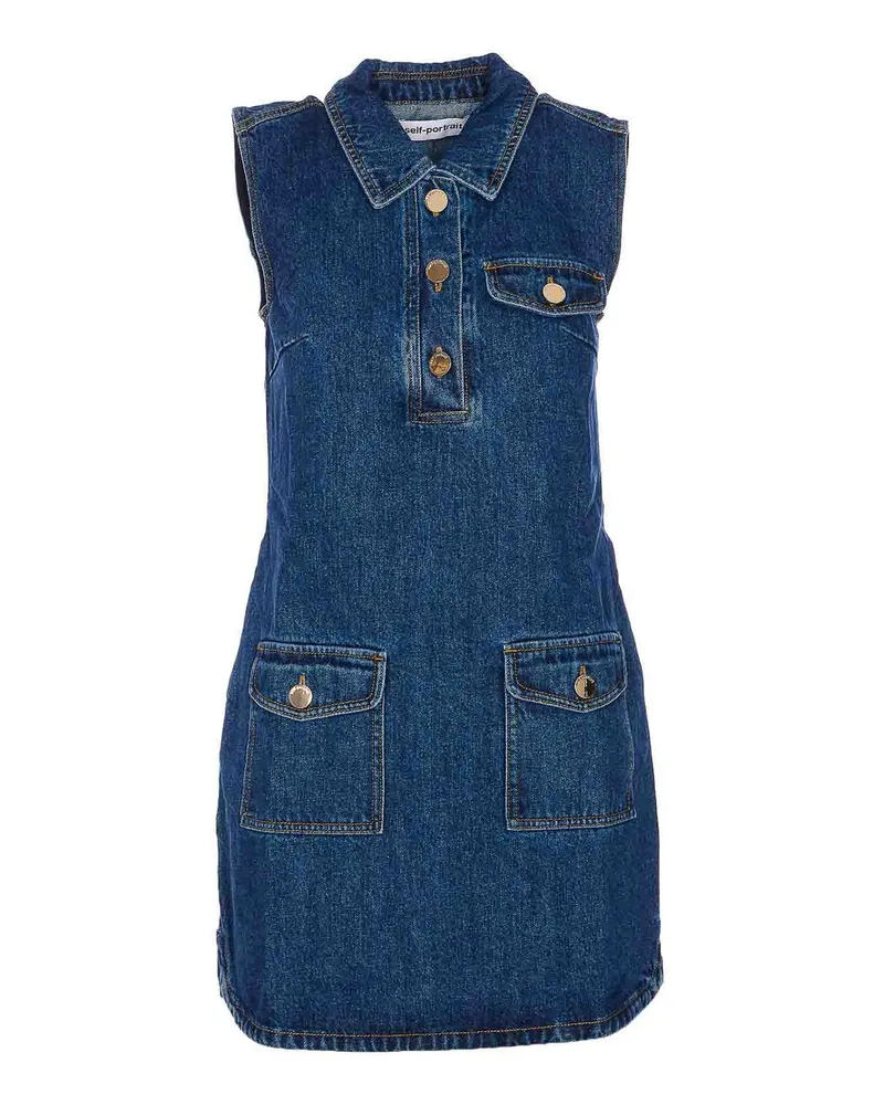 Self-Portrait Kurzes Kleid - Blau Blau