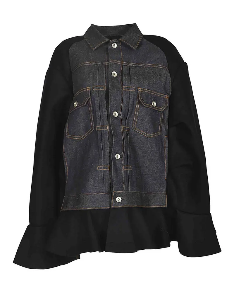 Sacai Kurzer Mantel - Blau Blau
