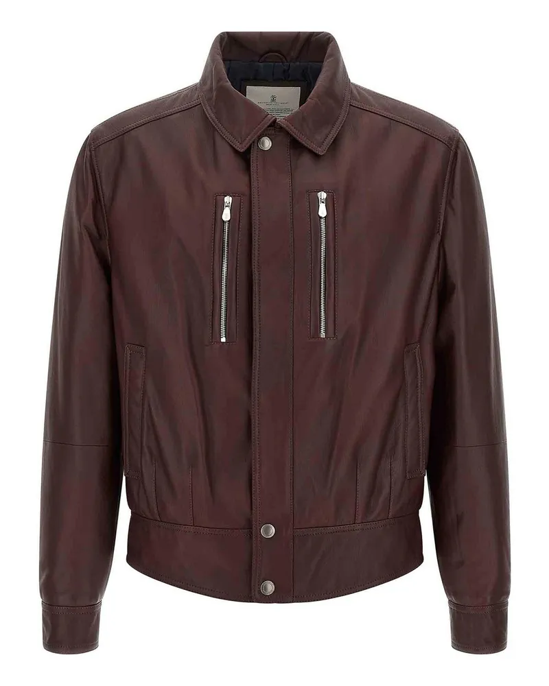 Brunello Cucinelli Casualjacke - Dunkelrot Dunkelrot