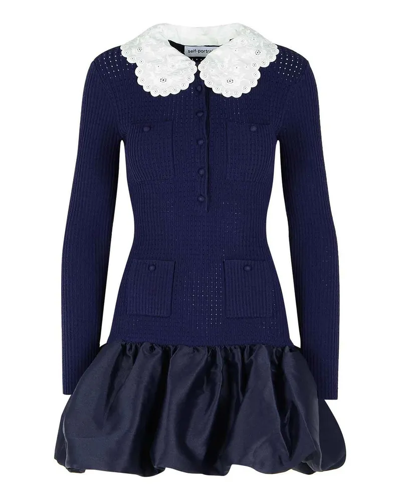 Self-Portrait Knielanges Kleid - Dunkelblau Dunkelblau