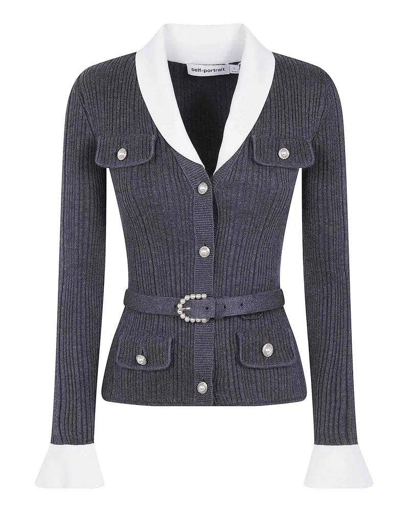 Self-Portrait Cardigan - Grau Grau