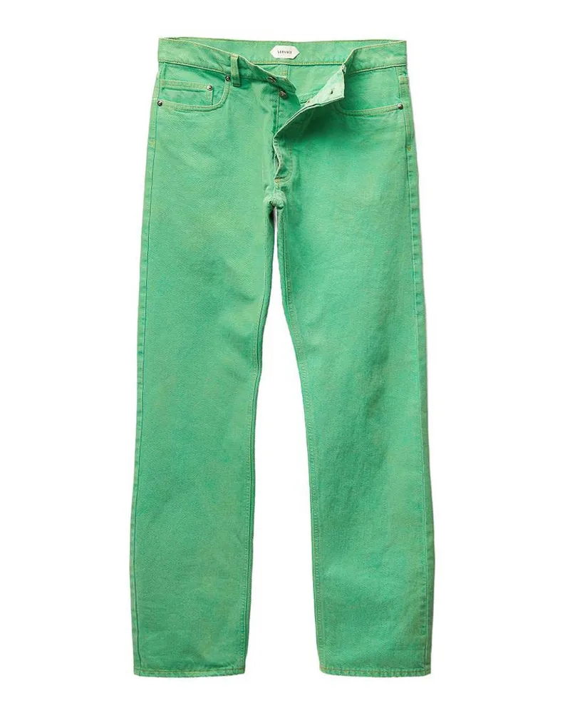 Versace Straight Leg Jeans - Grün Grün