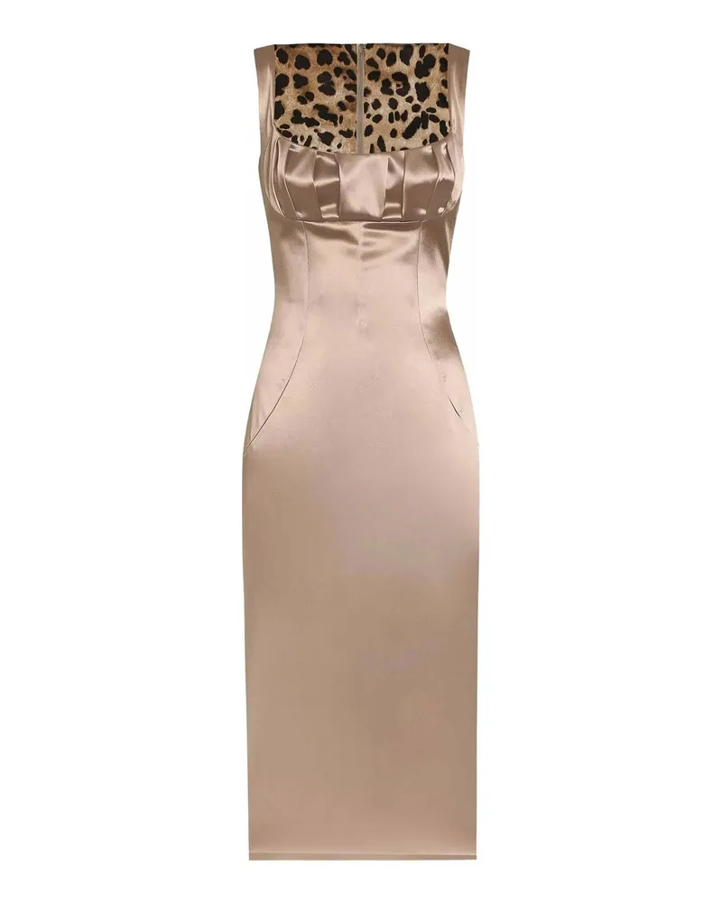 Dolce & Gabbana Knielanges Kleid - Hellbeige Hellbeige