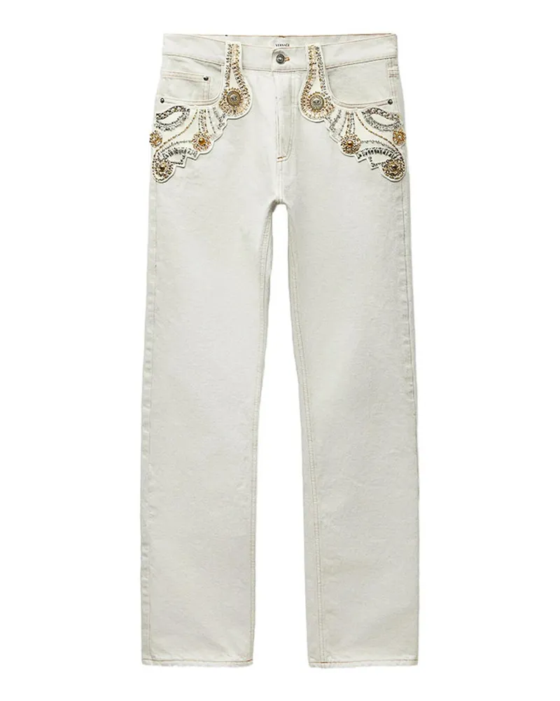 Versace Straight Leg Jeans - Grau Grau
