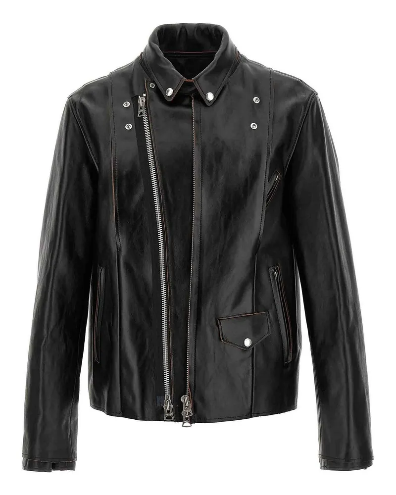 Sacai Lederjacke - Schwarz Schwarz