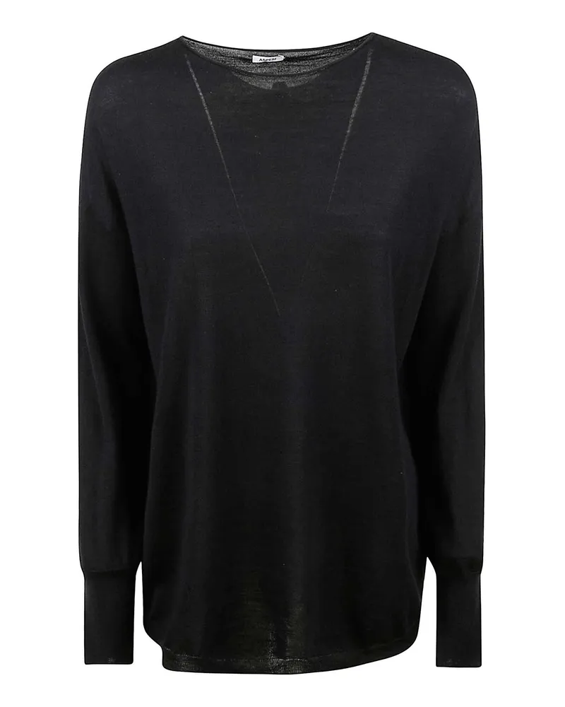 ASPESI Rundhalspullover - Schwarz Schwarz