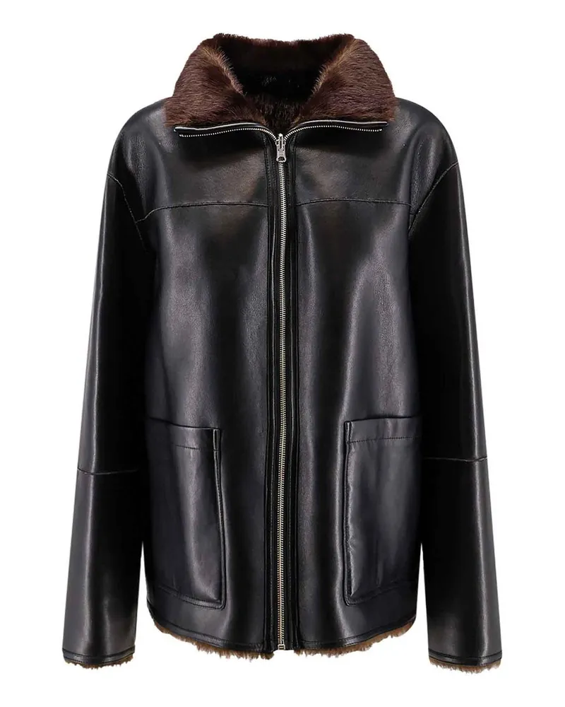 STAND Lederjacke - Schwarz Schwarz