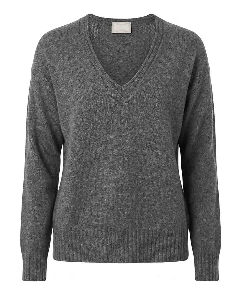 Drumohr  V-Pullover - Grau Grau