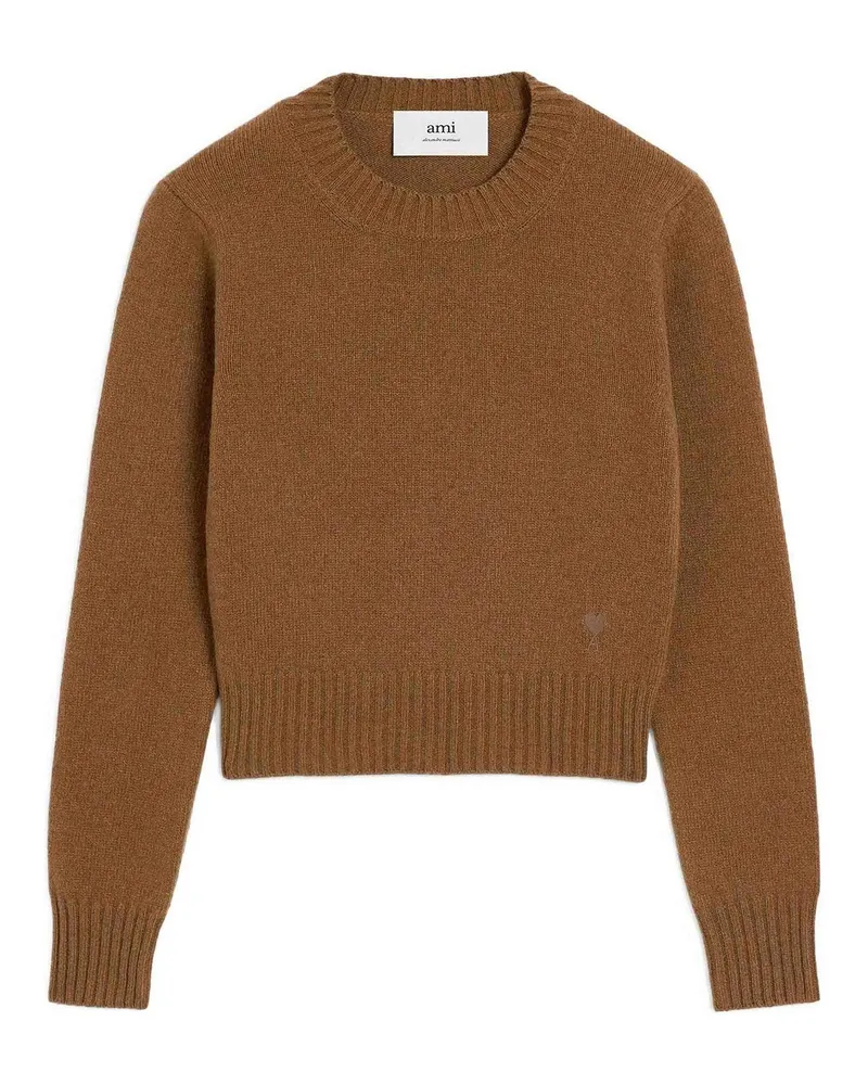 AMI Paris Rundhalspullover - Beige Beige