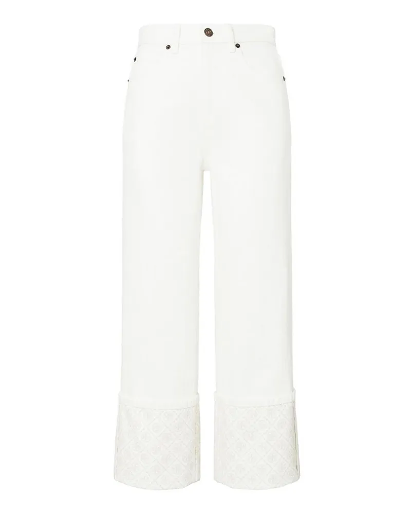 Tory Burch Straight Leg Jeans - Weiß Weiß