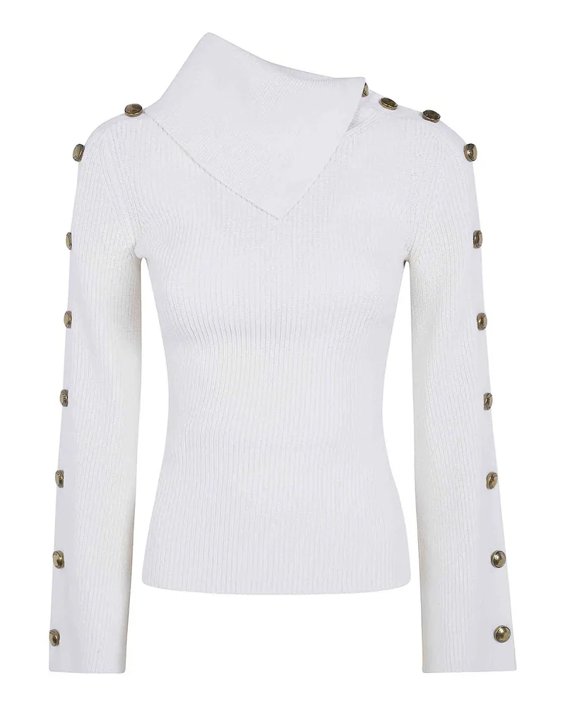 Elisabetta Franchi Rundhalspullover - Weiß Weiß