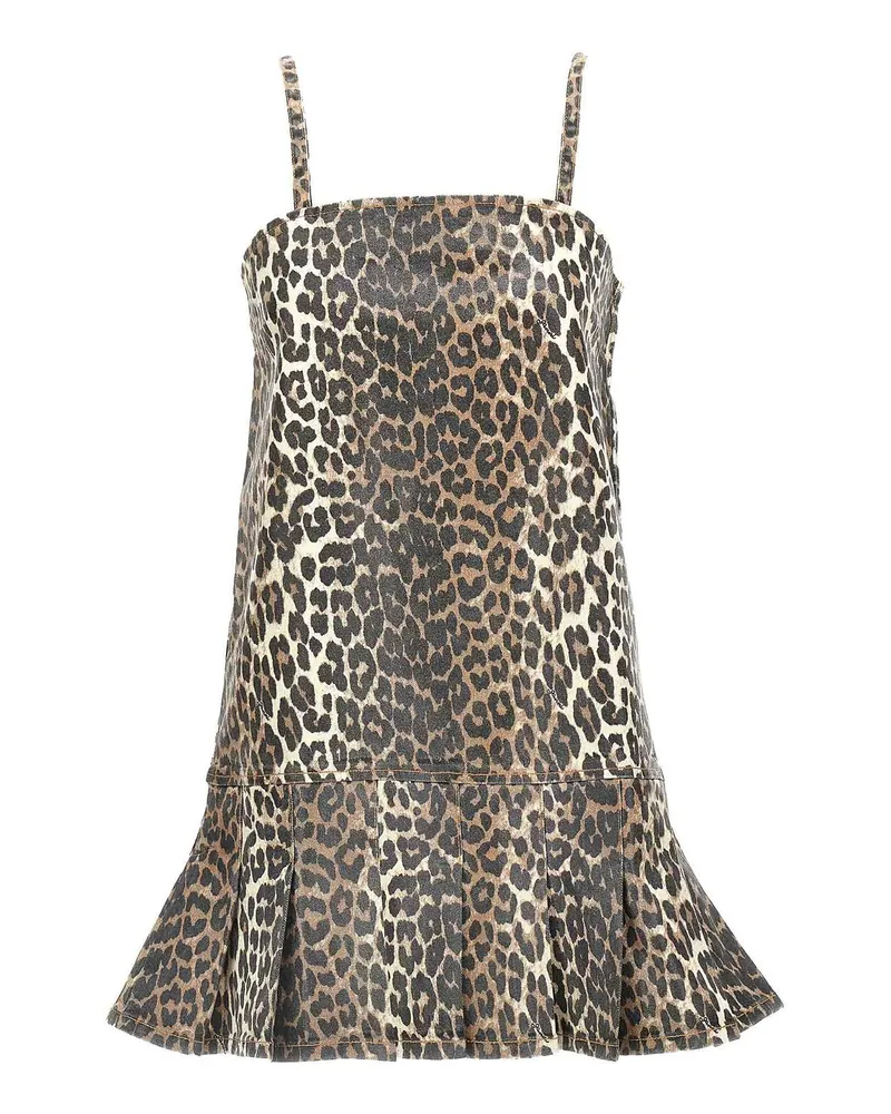 Ganni Kurzes Kleid - Bunt Animal