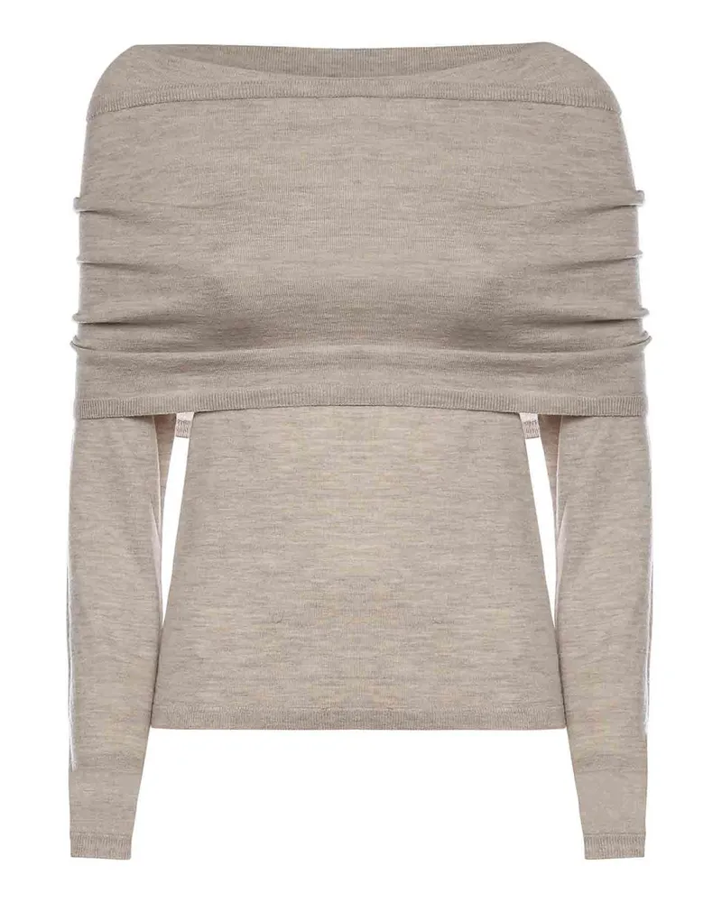 Max Mara Rundhalspullover - Beige Beige