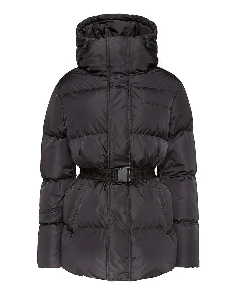 Dsquared2 Knielanger Mantel - Schwarz Schwarz