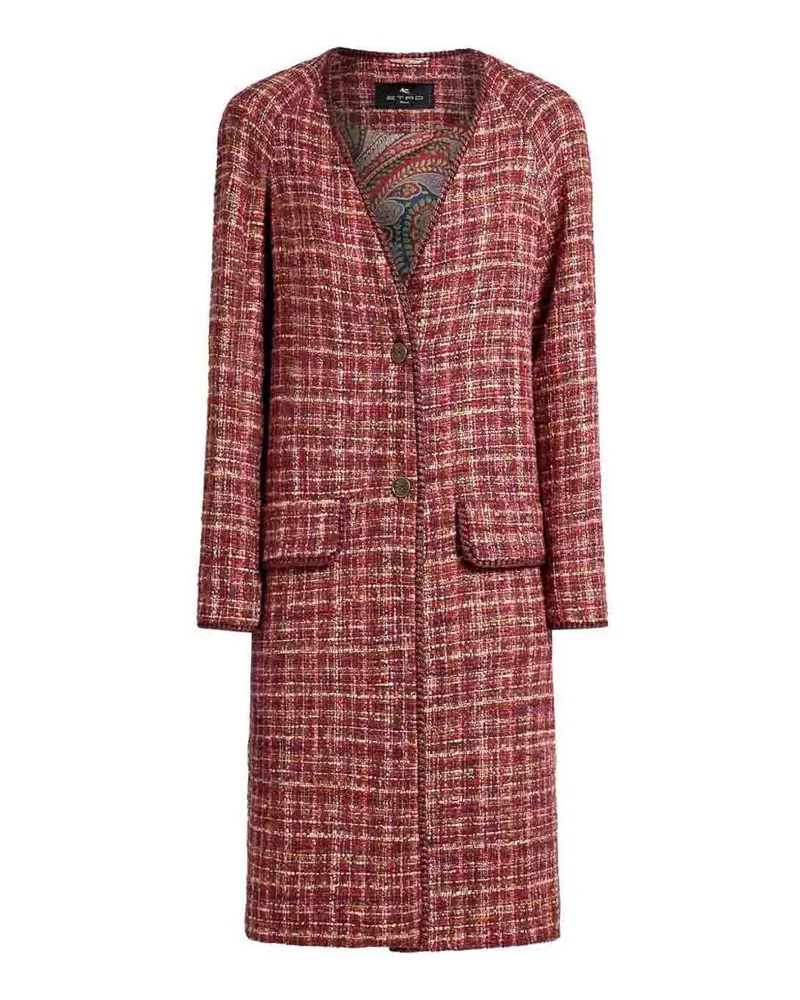 Etro Knielanger Mantel - Rot Rot