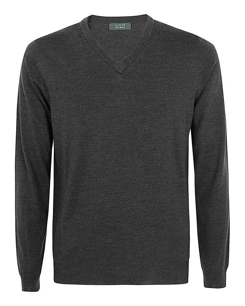 Zanone V-Pullover - Grau Grau