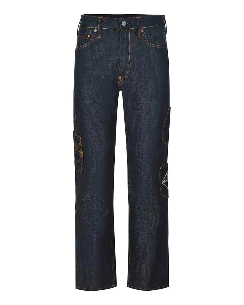 Evisu Bootcut Jeans - Dunkles Jeansblau Dunkles