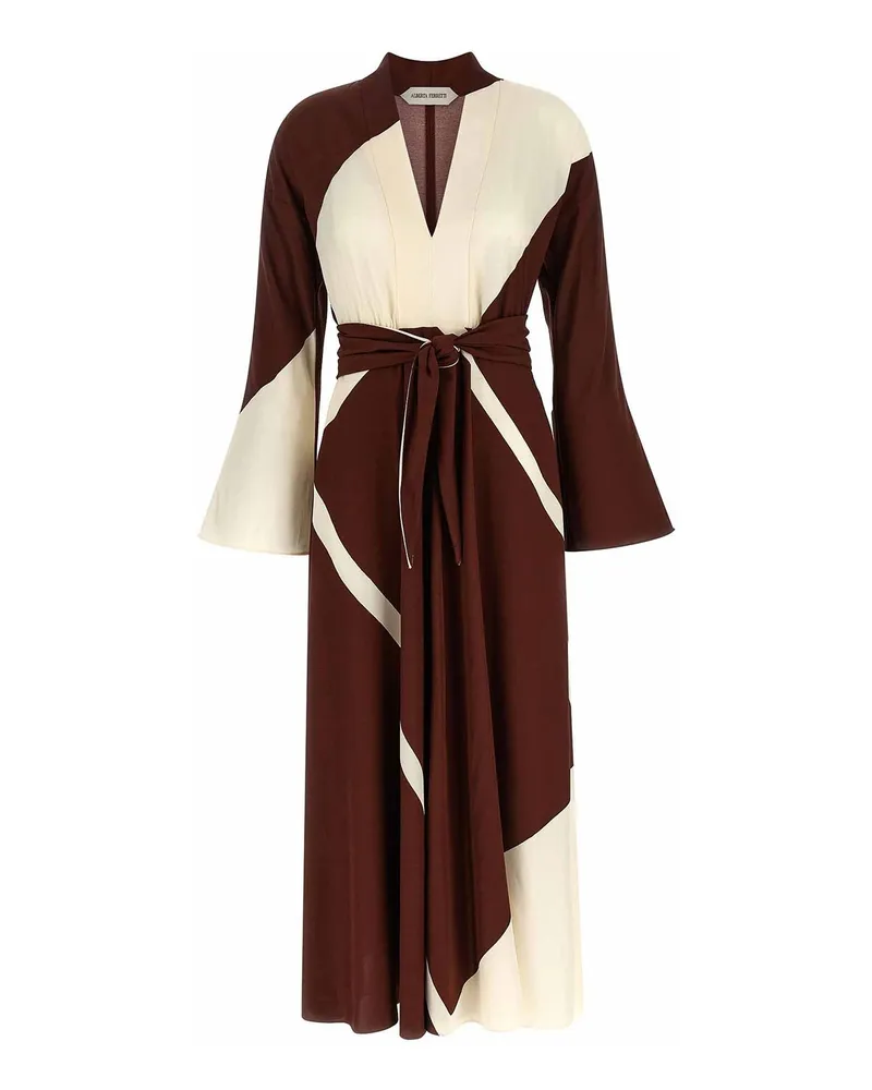 Alberta Ferretti Knielanges Kleid - Dunkelrot Dunkelrot