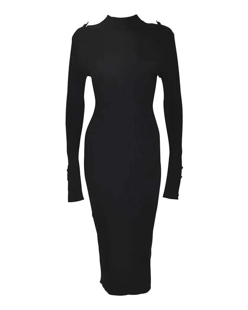 Dondup Knielanges Kleid - Schwarz Schwarz