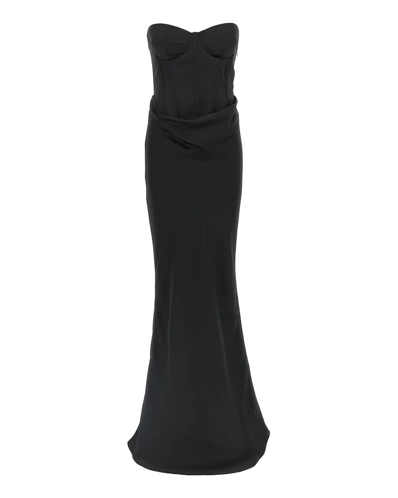 ROTATE Birger Christensen Knielanges Kleid - Schwarz Schwarz