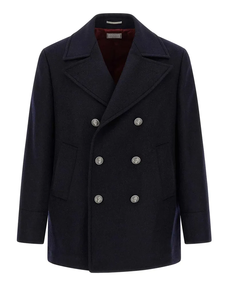 Brunello Cucinelli Kurzer Mantel - Blau Blau