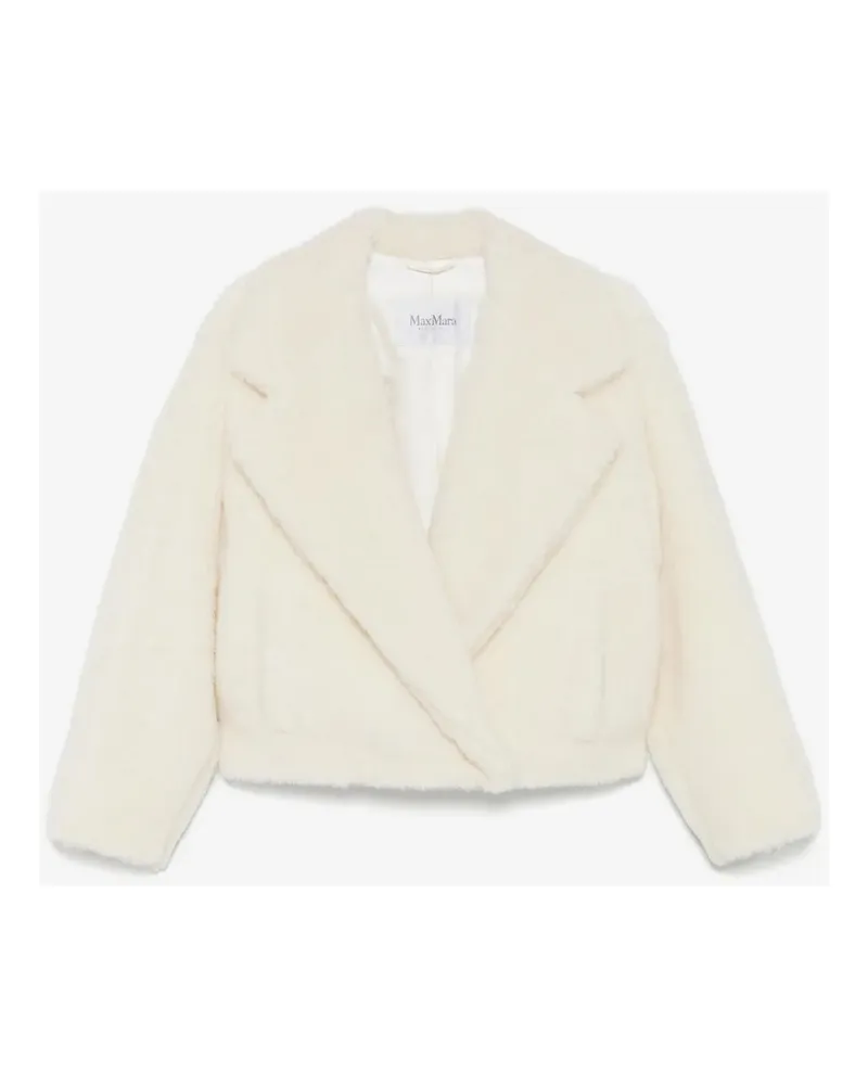 Max Mara Kurzer Mantel - Weiß Weiß