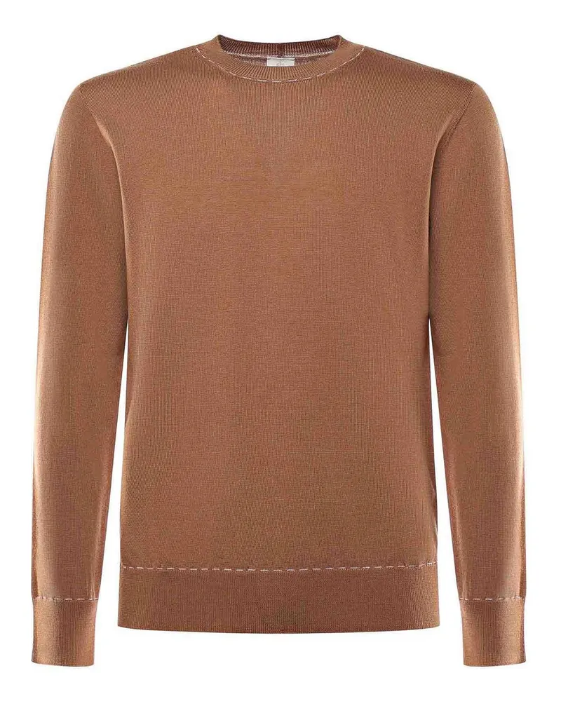 Eleventy Rundhalspullover - Weiß Weiß