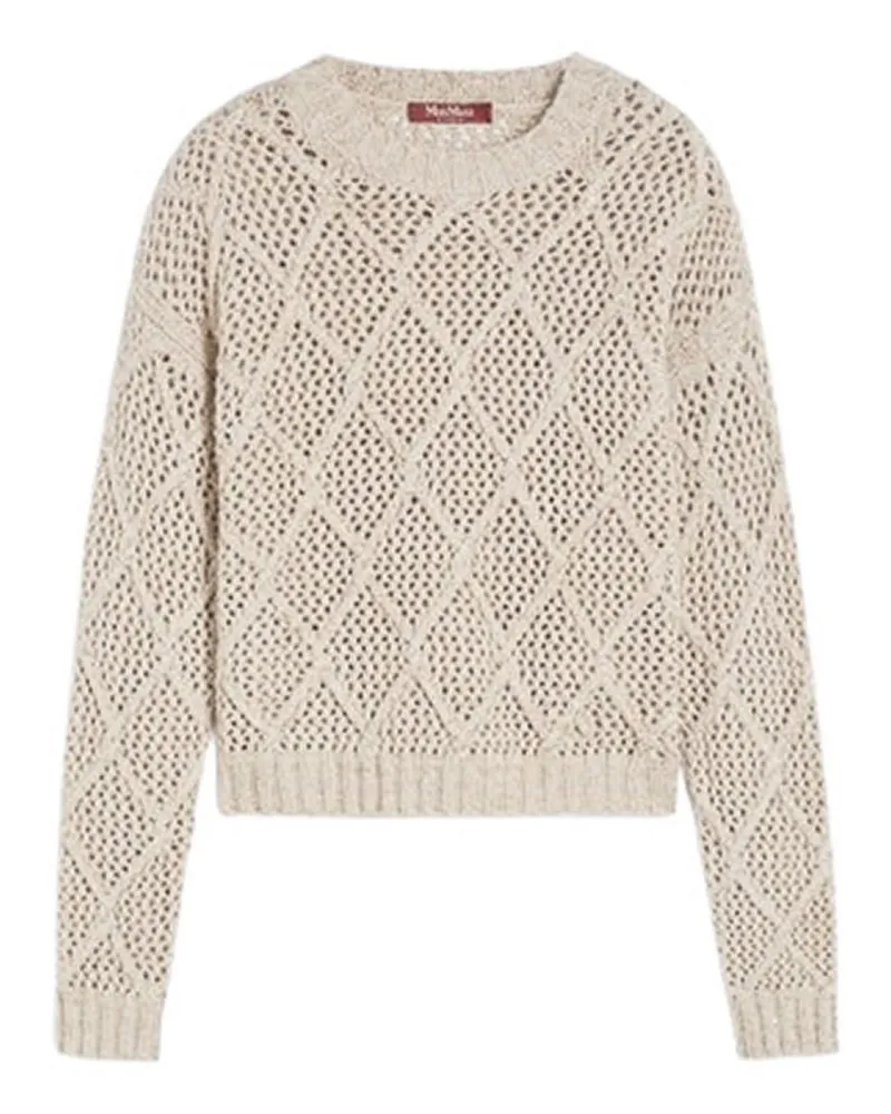 Max Mara Rundhalspullover - Hellbraun Hellbraun